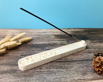 Handmade oblong incense holder | ceramic joss stick holder | minimalist home decor gift | incense ash catcher