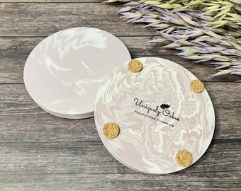 Round Coasters set of 2 | Handmade Jesmonite coaster set | bespoke colour & design choices