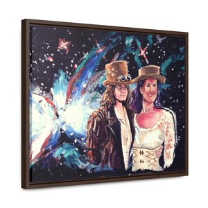 Steampunk Wedding - Andrew and Shannon - Frame Stretched Canvas Acrylic Painting Fine Art Poster Print - Romance Wall Art by Nexus Ward