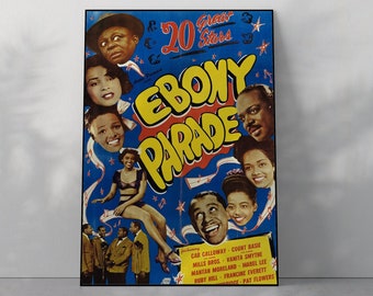 Ebony Parade Retro Movie Poster, Black Hollywood, Vintage Prints, Black Woman, African American Art, Black Movie Poster