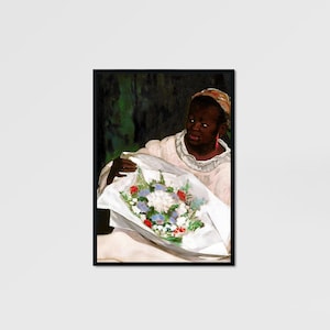 Edouard Manet Olympia, Vintage African American Art, Black Digital Art, Black Fine Art Print