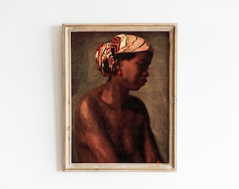 Black Woman Art, Fine Art Prints, Oil Painting Print, Vintage Art Prints, African Art, Black Art, Instant Download