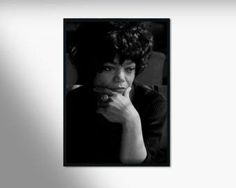Fotografía de Eartha Kitt por Allen Warren, impresión fotográfica en blanco y negro, arte de Hollywood negro, arte mural vintage, impresiones fotográficas de mujeres