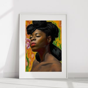 Black Woman Abstract Art, African Woman Wall Art, Afro Bohemian Décor