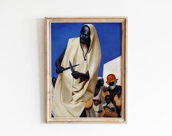 Kuli Kuti, Black Man Art, Fine Art Prints, Oil Painting, African Tribe Art, African Art, Black Art, Contemporary Art, Instant Download