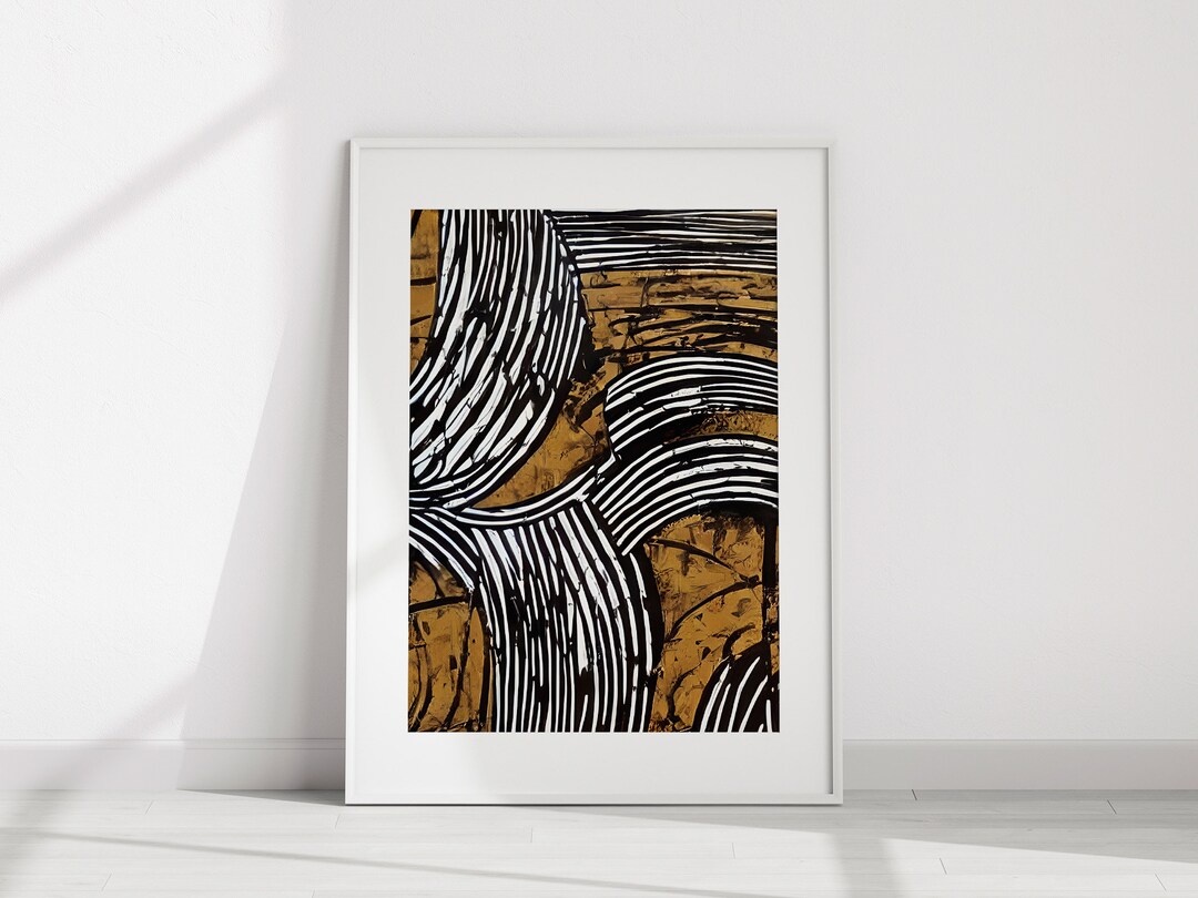 Black White Gold Abstract Art Modern Wall Art Living Room Art Printable
