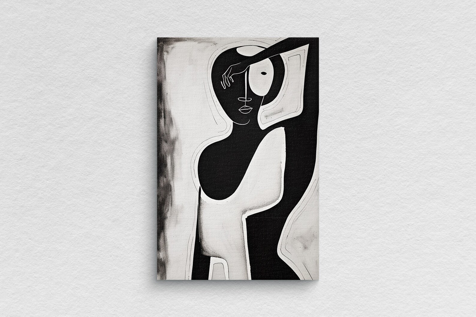 Black Woman Wall Art | Black and White Abstract Art | Female Figure Art ...