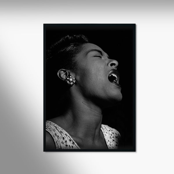 Billie Holiday Print, Black & White Jazz Photos, Celebrity Black and White Prints, Black Hollywood