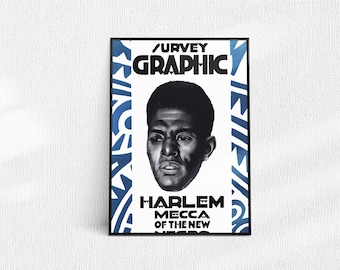 Harlem Mecca | Vintage Poster Print | Retro Wall Art | African American Art | Magazine Prints | Harlem Renaissance