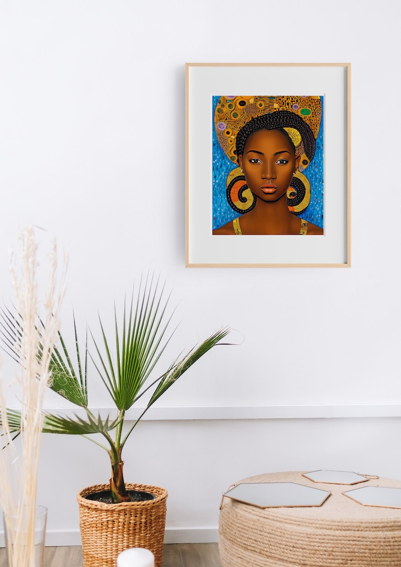Black Woman Mixed Media Wall Art, Black Woman Abstract Art, African ...