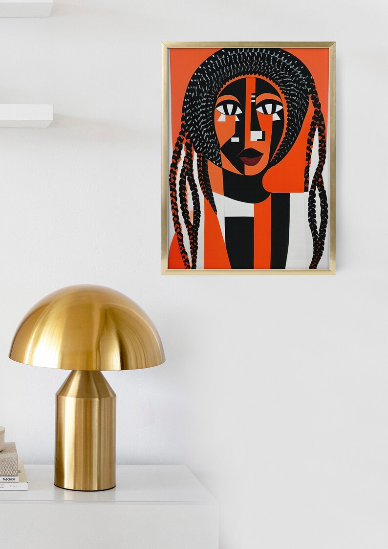 Black Woman Wall Art Black and White Abstract Art Black Digital Art