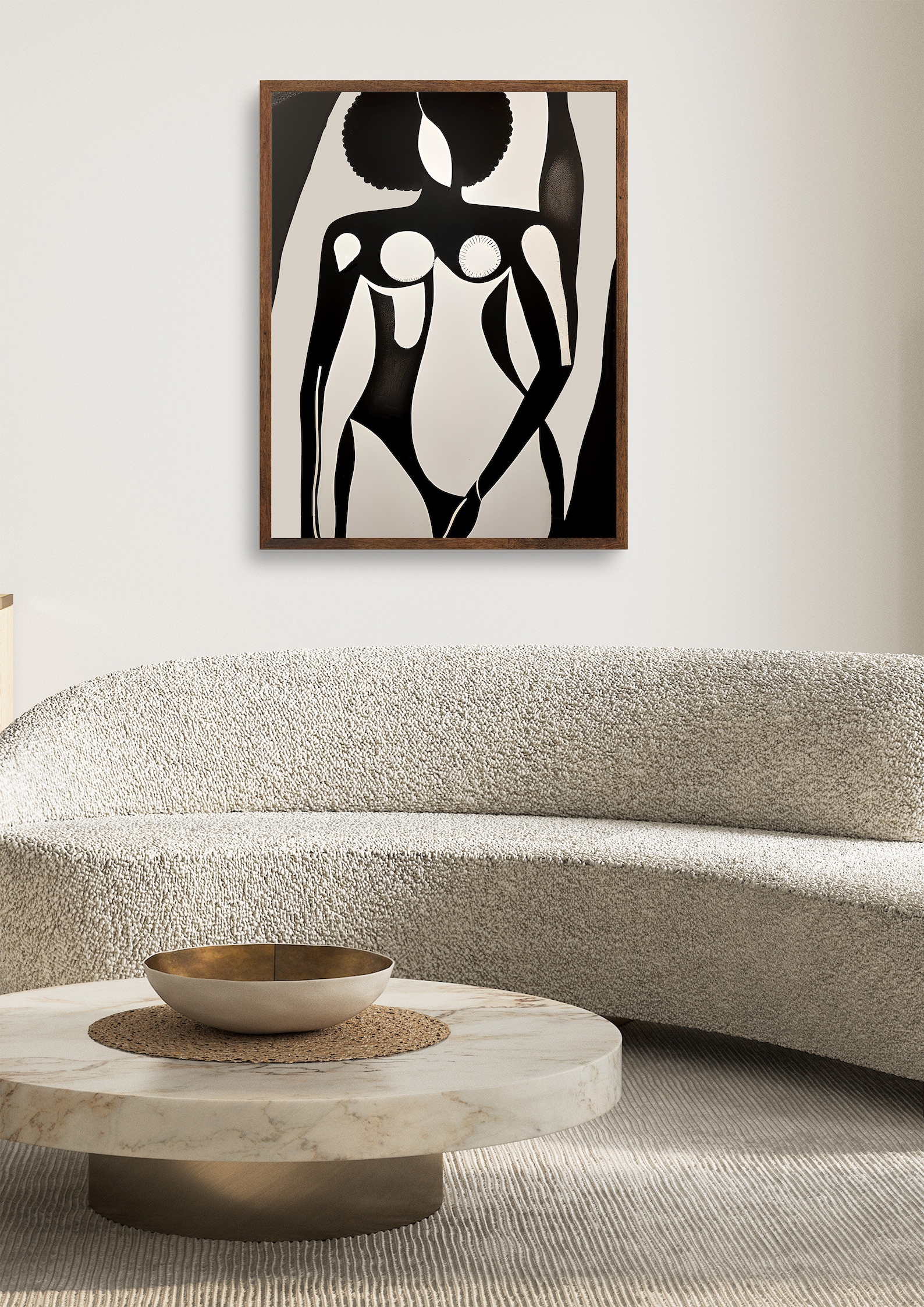 Black Woman Wall Art | Black and White Abstract Art | Female Figure Art ...