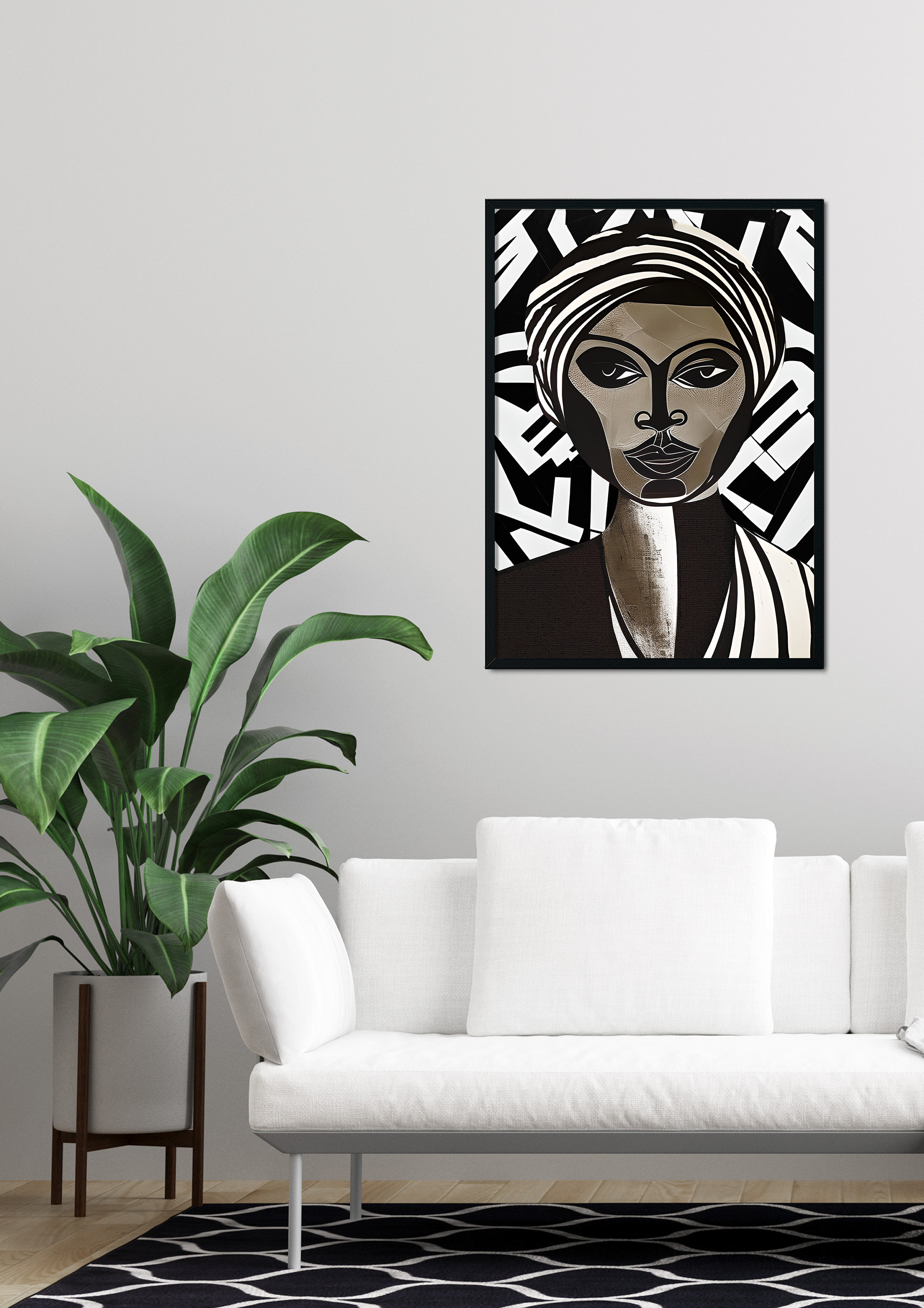 Black Woman Wall Art | Black and White Abstract Art | Black Digital Art ...