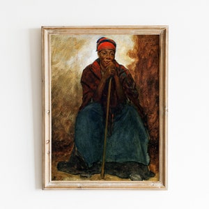 Dinah, Black Woman Art, Fine Art Prints, Oil Painting Print, Vintage Art Prints, African Art, Black Art, Instant Download