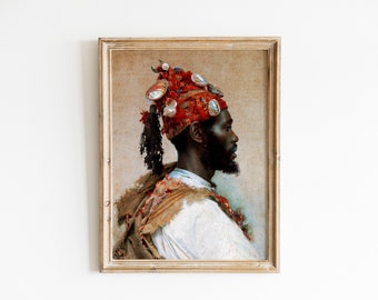 Parache, Black Man Art, Fine Art Prints, Oil Painting Print, Vintage Art Prints, African Art, Black Art, Instant Download