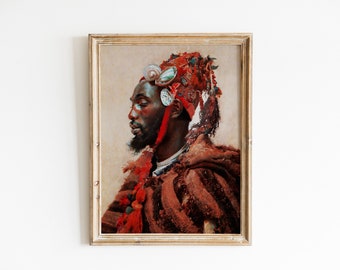 Santo Darcaguey, Black Man Art, Fine Art Prints, Oil Painting Print, Vintage Art Prints, African Art, Black Art, Instant Download
