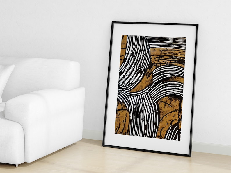 Black White Gold Abstract Art Modern Wall Art Living Room Art Printable