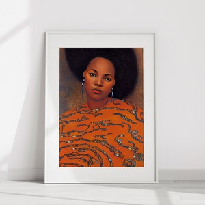 Black Woman Wall Art, Black Woman Oil Painting, African Woman Wall Art, Afro Bohemian Décor