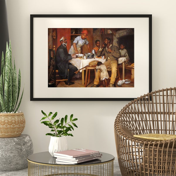 A Pastoral Visit in Virginia, Vintage African American Art, Black Digital Art, Black Americana