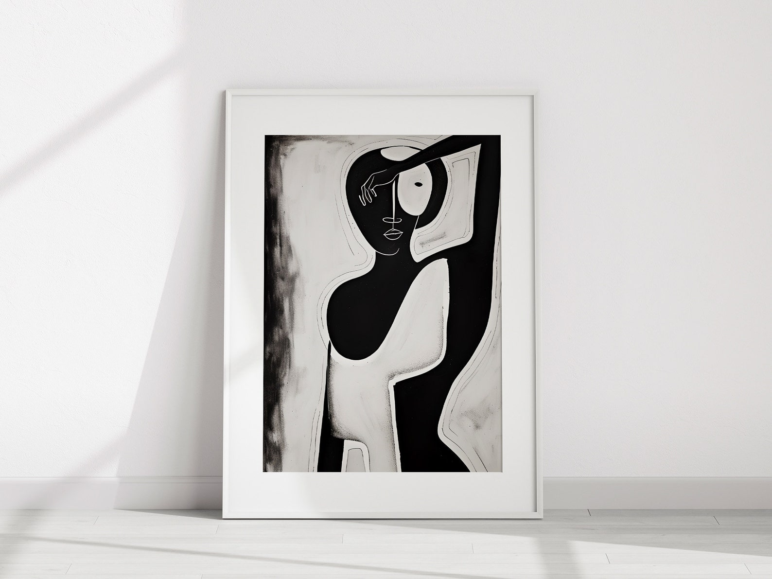 Black Woman Wall Art | Black and White Abstract Art | Female Figure Art ...