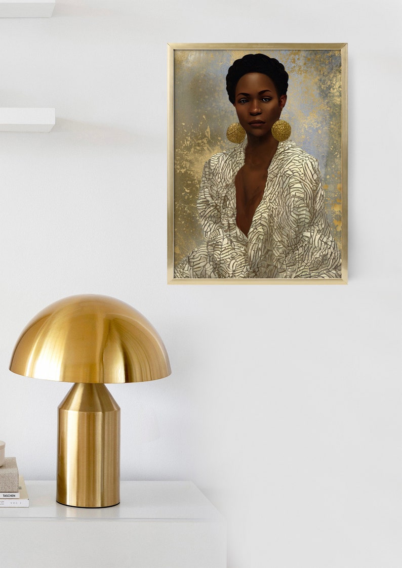 Black Woman Mixed Media Wall Art, Black Woman Abstract Art, African