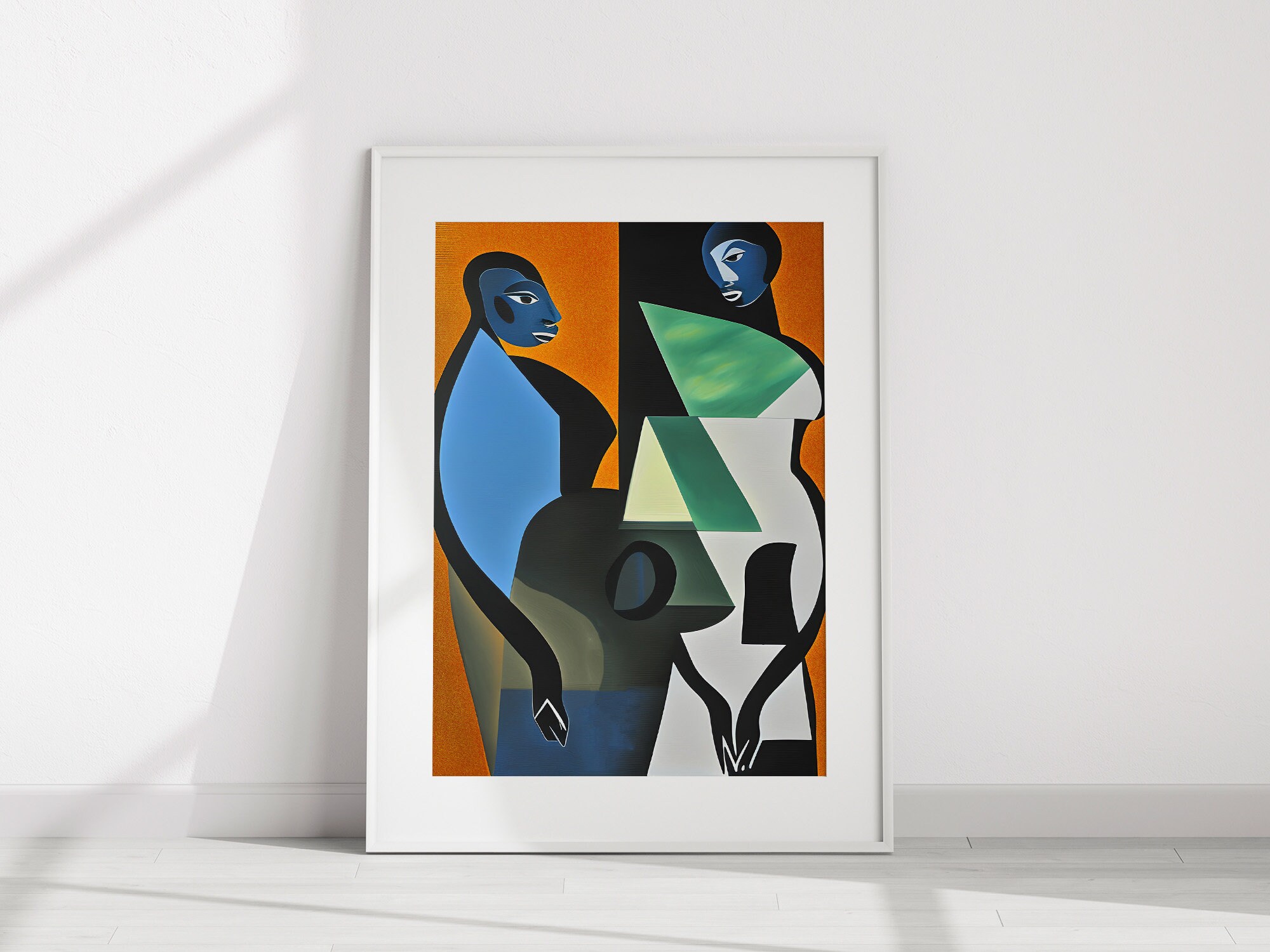 Black Couple Wall Art | Colorful Abstract Wall Print | Modern Wall Art | Black Printable Wall Art