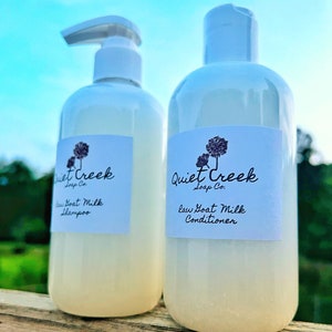 Raw Farm Fresh Goat Milk Shampoo & Conditioner - Made with Fresh Natural Creamy Goat Milk -Rich Lather| Pure Ingredients | Organic Shampoo |