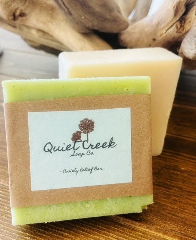 Calming Anxiety Relief Therapy Stress Relief Bar Farm FreshNatural Pure Goat MilkHandcrafted Cold Process Soap Bars for Anxiety Relief image 1