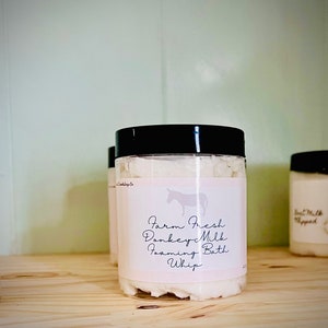 Pure Donkey Milk Creamy Foaming Bath Whip-For Soft, Supple, Beautiful, Nourished Skin-Farm Fresh-Organic-Raw- Winter Tested, Skin Approved!