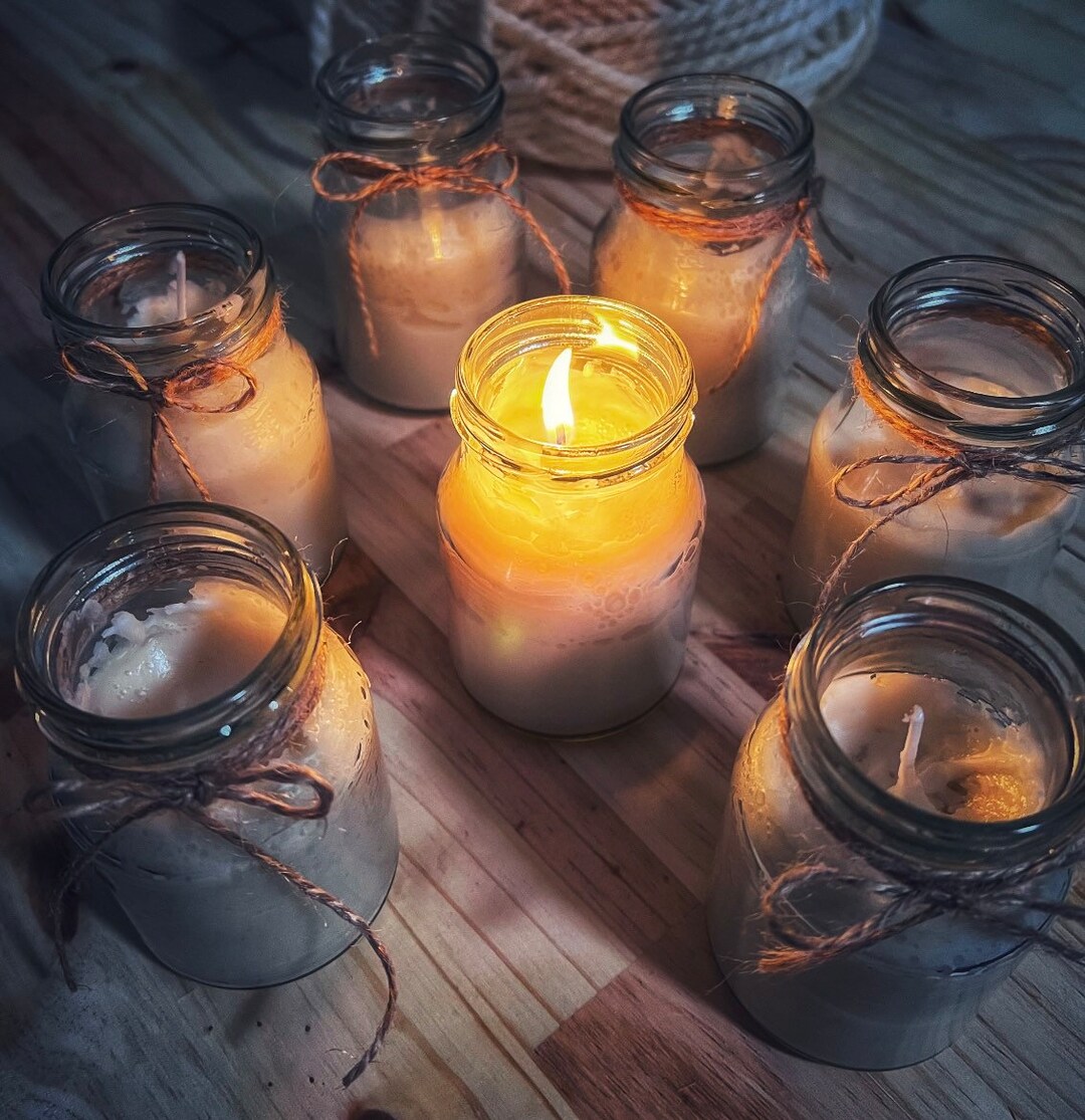 Pure Beeswax Jar Candles Farmhouse Candle Handcrafted & Hand Poured