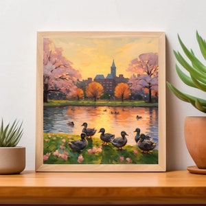 Boston&#39;s Public Garden in the Spring - Impressionism Style Art Print
