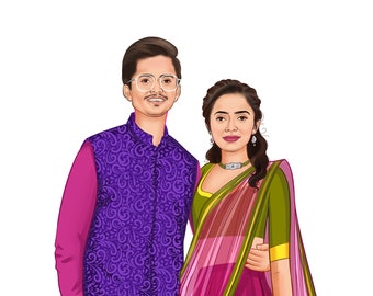 Custom Couple Caricature from Photos, Wedding Caricature Invite, Personalized Wedding Gift for Couple