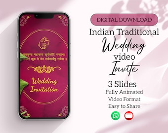 Wedding Card Animated Video Invitation | Indian Wedding Invite Video | Traditional Wedding Invitation Video | Personalized Invitation