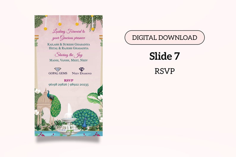 A Beautiful Radha Krishna Theme Wedding Invitation with an Authentic Ancient feel that makes your Wedding Invite more Special. image 8