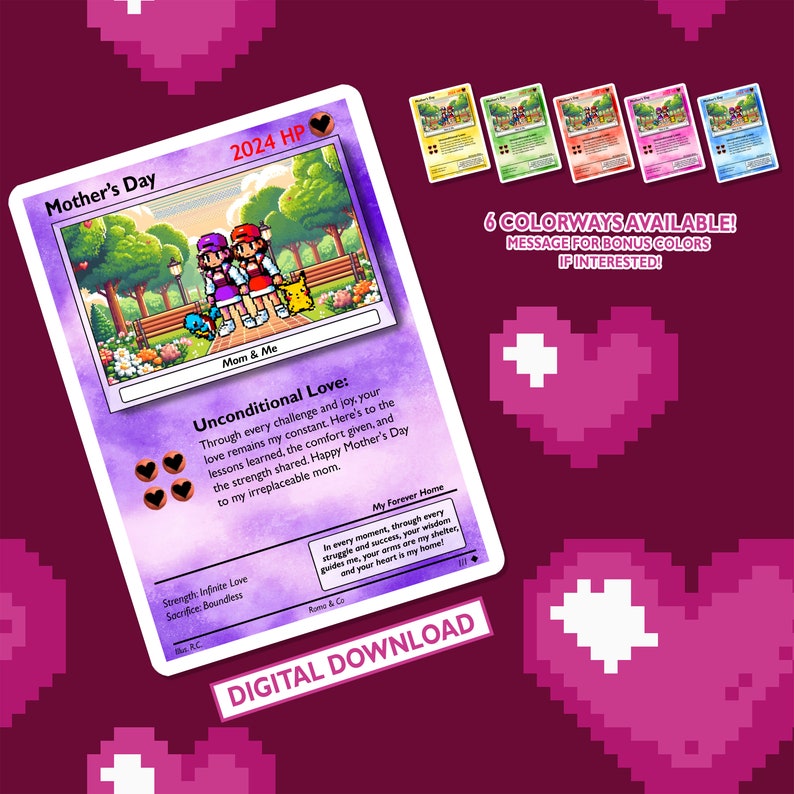 Custom Pokémon Card Personalized Mother's Day Gift for Mom Special Occasions Last Minute Gift image 5