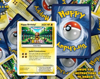 Benutzerdefinierte Pokémon-Karte | Personalisiertes Geburtstagsgeschenk | Besondere Anlässe | Last-Minute-Geschenk | Physische Pokémon-Karte