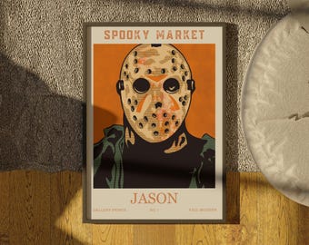 Spooky Market Print, Halloween Wall Art, Horror Decor Posters, Halloween Town, Boo, Custom Wall Art Set, Digital Download