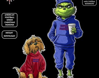 Green Monster Christmas PNGs | Buffalo Football | NFL Football Fan | Movie Christmas | Digital Download for Sublimation & Crafts