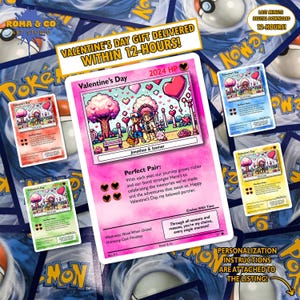 Cartão Pokémon personalizado | Presente personalizado de Dia dos Namorados para ela para ele | Ocasiões especiais | Presente de última hora | Download digital | Pokémon