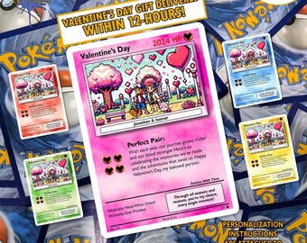 Custom Pokemon Card | Personalized Valentines Day Gift for Her for Him | Special Occasions | Last Minute Gift | Digital Download | Pokémon