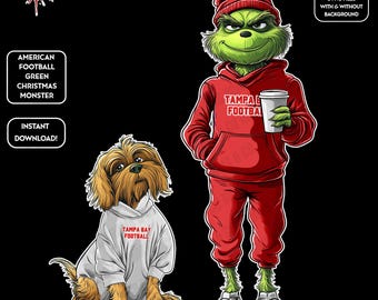 Green Monster Christmas PNGs | Tampa Bay Football | NFL Football Fan | Movie Christmas | Digital Download for Sublimation & Crafts