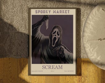 Spooky Market Print, Halloween Wall Art, Horror Decor Posters, Halloween Town, Boo, Custom Wall Art Set, Digital Download