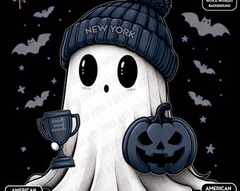 Cute Ghost American League Champs New York | Fall PNG | Halloween Fan Ghost | World Series | Digital Download for Sublimation & Crafts