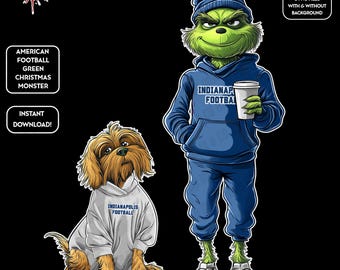 Green Monster Christmas PNGs | Indianapolis Football | NFL Football Fan | Movie Christmas | Digital Download for Sublimation & Crafts