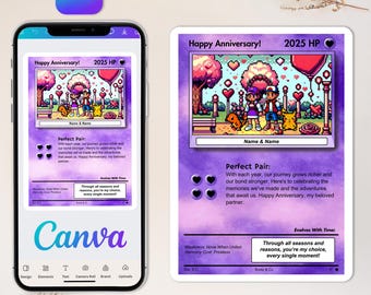 Anniversary Pokemon Card | Custom Pokemon Trainer Card | Pokémon Gift for Anniversary | Canva Template | Digital Download