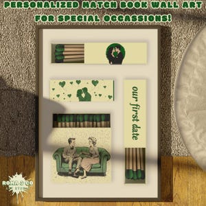 Personalized Matchbox Wall Art, Special Occasion Matchboxes, Custom Anniversary Gift, Matchboxes for Home Bar, Custom Matches