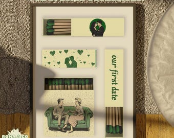Personalized Matchbox Wall Art, Special Occasion Matchboxes, Custom Anniversary Gift, Matchboxes for Home Bar, Custom Matches