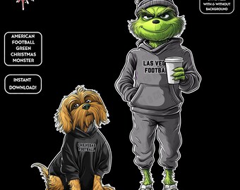Green Monster Christmas PNGs | Las Vegas Football | NFL Football Fan | Movie Christmas | Digital Download for Sublimation & Crafts