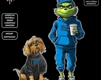 Green Monster Christmas PNGs | Carolina Football | NFL Football Fan | Movie Christmas | Digital Download for Sublimation & Crafts