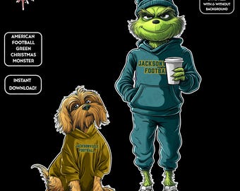 Green Monster Christmas PNGs | Jacksonville Football | NFL Football Fan | Movie Christmas | Digital Download for Sublimation & Crafts